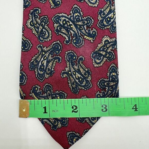Robert Talbott For Redwood & Ross Burgundy Multicolor Paisley Silk Tie Necktie - Picture 5 of 7
